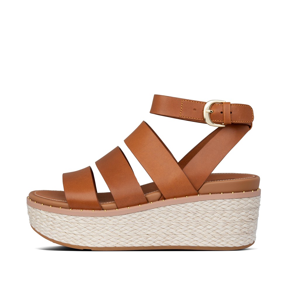 Fitflop Womens Wedge - Eloise Espadrille Sandals - Brown - 093-GWAXZR